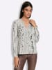 Heine Jersey-Bluse in hellgrau-ecru-bedruckt