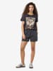 Noisy may Kurze Vintage Denim Shorts mit elastischem Bund und Taschen in Schwarz