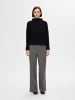 SELECTED FEMME Gemütlicher Strickpullover mit Rollkragen und Seitenschlitz in Schwarz