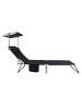 VCM  Sonnenliege Liegestuhl Gartenliege Dach Bindox L in Schwarz