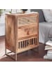 KADIMA DESIGN Nachttisch Massivholz / Metall 40x60x30 cm Nachtschrank