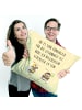 Mr. & Mrs. Panda Sofakissen Hummeln Kleeblatt mit Spruch in Gelb Pastell