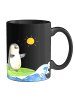 Mr. & Mrs. Panda Kaffeetasse Pinguin Surfer ohne Spruch in Schwarz