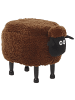 Beliani Tierhocker SHEEP in Braun/Schwarz - (W) 55 x (H) 40 x (L) 35 cm
