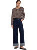 Zero  Satin-Bluse mit Print. in Brown/Blue