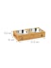 relaxdays Futterbar in Natur/Silber - (B)31,5x (H)6,5 x (T)15 cm
