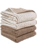 Erwin Müller Frottier Handtuch 4er-Set Uni/Streifen Konstanz in cappuccino