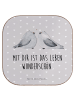 Mr. & Mrs. Panda Untersetzer Tasse Turteltauben Liebe mit Spruch in Grau Pastell