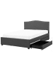 Beliani Doppelbett mit LED MONTPELLIER in Grau - (W) 187 x (H) 110 x (L) 213 cm