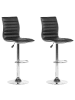 Beliani 2er-Set Drehhocker LUCERNE in Schwarz/Silber