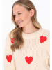 myMo Women Sweater in offwhite red