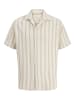 JACK & JONES Junior Jorcoba Kurzarmhemd Gestreift in antique white