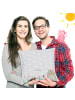 Mr. & Mrs. Panda Zierkissen Otter Stein ohne Spruch in Grau Pastell