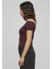 Urban Classics Urban Classics Damen Ladies Off Shoulder Rib Tee in redwine