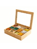 relaxdays Teebox in Natur - (B)28 x (H)8 x (T)23 cm