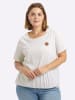 sheego Halbarmshirt in sand-weiß-bedruckt