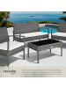 tectake Rattan Gartenlounge für 4 Personen, mit Sicherheitsglasplatte