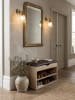 KADIMA DESIGN Schuhbank CIGNO | Kunstleder Gepolstert, Stauraum, Weiß-Sonoma in Beige