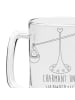 Mr. & Mrs. Panda Gravur Bierkrug Sternzeichen Waage mit Spruch in Transparent