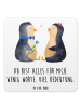 Mr. & Mrs. Panda Glasuntersetzer Pinguin Pärchen mit Spruch in Weiß