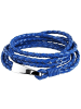 Adeliás Unisex Armband – Wickelarmband aus Leder 60 cm in blau