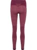 Hummel Hummel Leggings Hmlclea Yoga Damen Atmungsaktiv Schnelltrocknend Nahtlosen in GRAPE WINE/CRUSHED BERRY MEL