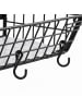 relaxdays 2 x Obstkorb Wandregal in Schwarz/ Dunkelbraun – (B)35,5 x (H)30 x (T)21 cm