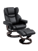 HOMCOM Relaxsessel mit Hocker in Schwarz 80L x 79B x 100H cm