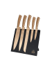 Cheffinger 6-teiliges Messer-Set mit ergonomischem Griff & magnetischem Messerblock in Gold