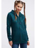 myMo Damen Sweatjacke in Smaragdgruen