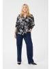 KAFFE curve Langarm - Hemd KCmona Regular fit in Black/White Painted Flower