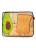 Mr. & Mrs. Panda Notebook Tasche Avocado Toast Design ohne Spruch in Weiß