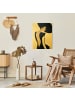 WALLART Leinwandbild Gold - Dame mit Hut in Dunkelblau in Blau