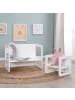 roba Kindersitzgruppe 3in1, Holz-Set mit Wendehocker & Bank/Tisch, weiß