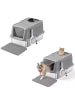 Feandrea 2er-Set: Katzentoilette in Taubengrau - (B)40 x (H)36.5 x (T)61 cm