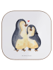 Mr. & Mrs. Panda Untersetzer Pinguin umarmen ohne Spruch in Weiß