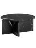 KADIMA DESIGN Couchtisch 70x70x33 cm Sofatisch in Marmor-Optik Modern, in Schwarz