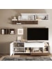 CALICOSY TV-Möbel MONACO in Weißer Lack / Dunkles Holz - (W) 181  x (H) 67  x (L) 43  cm