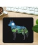 Mr. & Mrs. Panda Maus-Pad Fuchs Landschaft mit Spruch in Schwarz