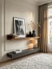 KADIMA DESIGN Wandregal MUMBAI Massiv-Holz Holzregal 140 cm Landhaus-Stil