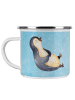 Mr. & Mrs. Panda becher emaille Pinguin Lachen ohne Spruch in Eisblau