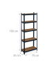 relaxdays Schwerlastregal in Schwarz - (B)70 x (H)180 x (T)30 cm