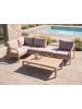 Beliani 6-tlg Sitzgruppe RIVELLO in Braun/Beige