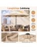 COSTWAY Doppelsonnenschirm knickbar 285x150cm in Beige