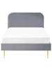 Beliani 2-tlg Doppelbett FLAYAT in Grau/Gold