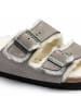 Birkenstock Sandale Arizona Shearling Suede Leather in Steingrau