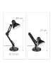 relaxdays Schreibtischlampe in Schwarz - (B)27 x (H)50 x (T)15 cm