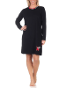 NORMANN Langarm Nachthemd Tiermotiv - 87581 in schwarz