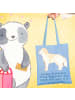 Mr. & Mrs. Panda Shopping Tasche Golden Retriever Freund mit Spruch in Sky Blue