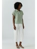 Oui Leinen Patch Bluse in seagrass